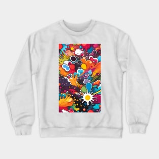 splash colors fabric pattern graphic illustration design by ironpalette Crewneck Sweatshirt